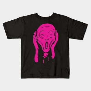 The Scream Edvard Munch The Scream Hearers Head Minimal Myoga Purple Kids T-Shirt